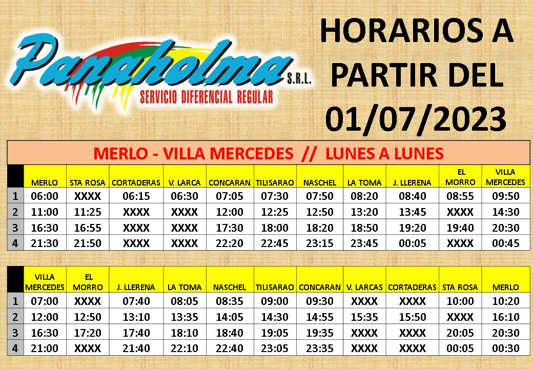 Panaholma - Villa Mercedes a Merlo y Viceversa Image